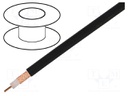 Wire: coaxial; RG213; stranded; Cu; PVC; black; 100m; Ø10.3mm