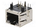 Socket; RJ45; PIN: 8; with LED; gold-plated; Layout: 8p8c; on PCBs