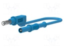 Test lead; 12A; banana plug 4mm,both sides; Len: 1m; blue