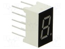 Display: LED; 7-segment; 7.62mm; 0.3"; No.char: 1; red; 100mcd; anode
