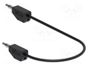 Test lead; 60VDC; 30VAC; 6A; banana plug 2mm,both sides; Len: 0.5m