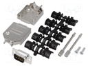 D-Sub; PIN: 9; plug; male; soldering; for cable; black