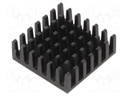 Heatsink: extruded; grilled; BGA; black; L: 25mm; W: 25mm; H: 8.9mm