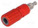Socket; 4mm banana; 36A; 30VAC; 60VDC; Cutout: Ø6mm; red