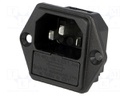 Connector: AC supply; socket; male; 10A; 250VAC; IEC 60320