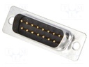 D-Sub; PIN: 15; plug; male; soldering; for cable; gold flash; 250V