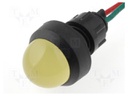 Indicator: LED; prominent; 12÷24VDC; 12÷24VAC; Cutout: Ø13mm; IP20