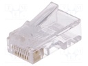 Plug; RJ45; PIN: 8; Contacts: phosphor bronze; gold-plated; UL94V-2