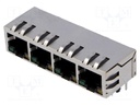 Socket; RJ45; PIN: 8; shielded,with LED; Layout: 8p8c; THT