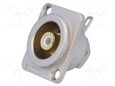 Socket; RCA; female; soldering; gold-plated; for panel mounting