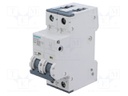 Circuit breaker; 400VAC; 440VDC; Inom: 20A; Poles: 2; Charact: C