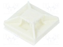 Self-adhesive cable holder; polyamide; white; Tie width: 2.5mm