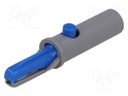 Crocodile clip; 6A; 60VDC; blue; Grip capac: max.7.5mm