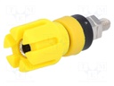 Socket; 4mm banana; 30A; 60VDC; 48mm; yellow; nickel plated; 30mΩ