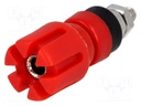 Socket; 4mm banana; 30A; 60VDC; 48mm; red; nickel plated; -20÷80°C