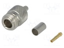 Plug; N; female; straight; 50Ω; H155; crimped; for cable; teflon