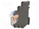 Relay: interface; SPDT; Ucoil: 24VDC; 6A; 6A/250VAC; 6A/30VDC; DIN