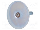 Foot of pin; Base dia: 80mm; M12; steel; Plunger length: 60mm