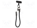 Cable; USB 2.0; USB C plug,both sides; gold-plated; 0.3m; black