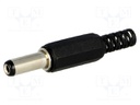 Plug; DC supply; female; 5,5/2,1mm; 5.5mm; 2.1mm; for cable; 14mm