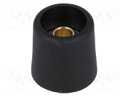 Knob; without pointer; polyamide; Shaft d: 6mm; Ø16x16mm; black