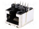 Socket; RJ45; PIN: 8; Layout: 8p8c; THT; on PCBs