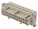 Connector: HDC; contact insert; female; DE; PIN: 24; 24+PE; 16A; 500V