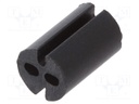 Spacer sleeve; LED; Øout: 4mm; ØLED: 3mm; L: 6.4mm; black; UL94V-0