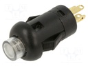 SWITCH, PUSHBUTTON, SPST, 100mA, 30VDC
