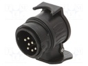 Connector: automotive; adapter; nickel plated; 12VDC; 13/7