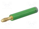Connector: 4mm banana; plug; 32A; 30VAC; 60VDC; green; 2.5mm2