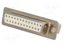 D-Sub; PIN: 25; plug; female; w/o contacts; for cable; 250V; white