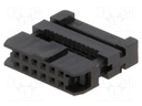 Plug; IDC; female; PIN: 12; with cable clamp; IDC; for ribbon cable