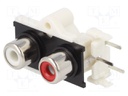 Socket; RCA; female; double; angled 90°; THT; nickel plated