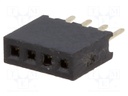 Socket; pin strips; female; PIN: 4; straight; 1.27mm; THT; 1x4; 1A