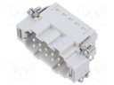 Heavy Duty Connector, HEAVYCON Series, Insert, 10+PE Contacts, B10, Plug, Push Lock Pin