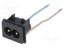 Connector: AC supply; socket; male; 2.5A; 250VAC; IEC 60320; cables