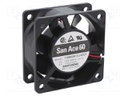 Fan: DC; axial; 12VDC; 60x60x25mm; 63.6m3/h; 44dBA; ball bearing