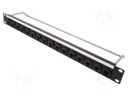 Patch panel; RJ45; Cat: 6; RACK; screw; Number of ports: 16; M3