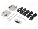 D-Sub; PIN: 9; plug; female; shielded; soldering; for cable; black