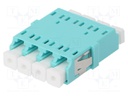 Connector: fiber optic; socket,coupler; quad,multi mode (MM); LC