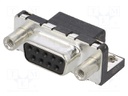 D-Sub; PIN: 9; socket; LD; female; Locking: screws; angled 90°; THT