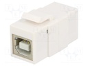 Socket; coupler; female x2; USB B socket x2; straight; Keystone