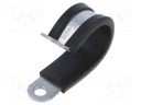 Fixing clamp; ØBundle : 25mm; W: 15mm; steel; Cover material: EPDM