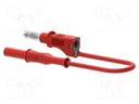 Test lead; 20A; banana plug 4mm,both sides; Len: 1m; red
