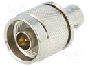 Adapter; BNC female,N male; Insulation: teflon; 50Ω; straight