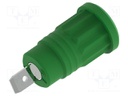 Connector: 4mm banana; socket; 36A; green; nickel plated; 32mm
