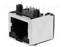 Socket; RJ45; Cat: 5; shielded; Layout: 8p8c; THT; angled 90°
