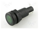 Indicator: with neon lamp; green; 230VAC; Cutout: Ø12.5mm