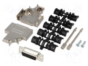 D-Sub; PIN: 15; plug; female; soldering; for cable; black